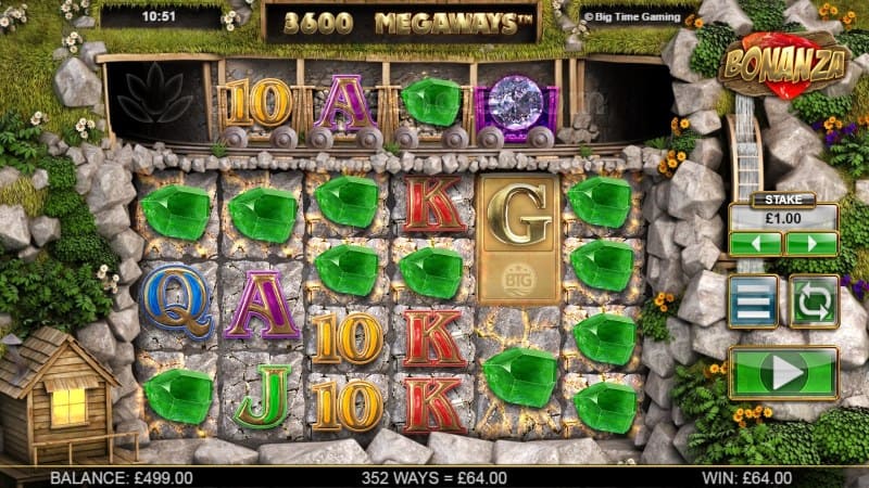 Bonanza Megaways mining themed slot with cascading reels