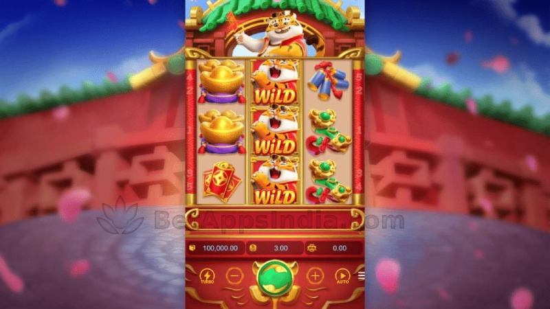 Fortune Tiger base game showing the three by three grid