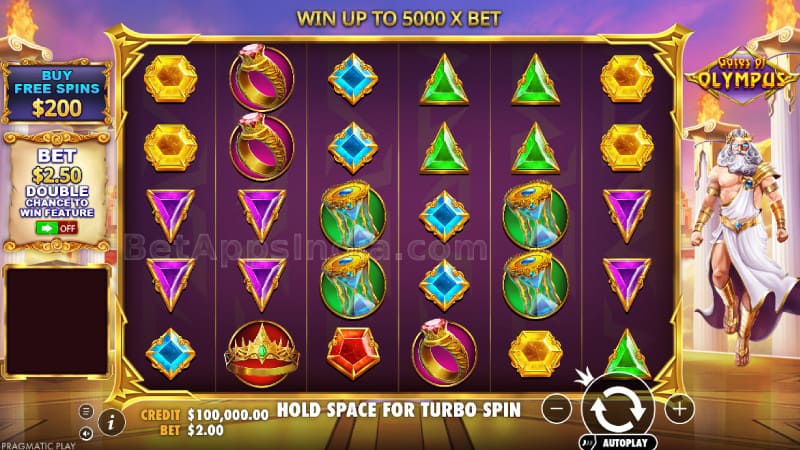 Gates of Olympus slot with multiplier orbs
