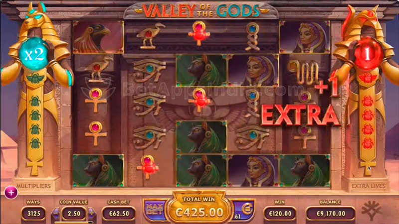 Valley of the Gods with several blockers destroyed and the grid opened up